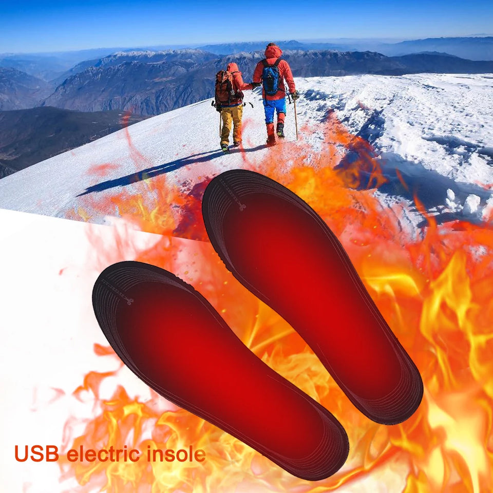USB Heated Shoe Insoles Electric Foot Unisex Warming Pad Feet Warmer Sock Mat Winter Outdoor Sports Heating Insole Winter Warm
