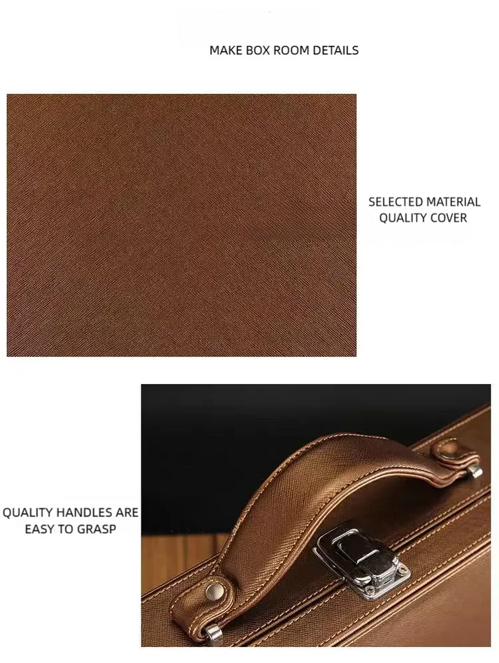 Men's Women's handbags Room Delivery Box Toolbox Information Storage Bag Suitcase Key Leather Business File Box