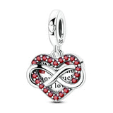 Red Series 925 Sterling Silver Koi Firecracker Dragon Heart Mushroom Coffee Machine Charm Fit DIY Bracelet Necklace Niche Gifts