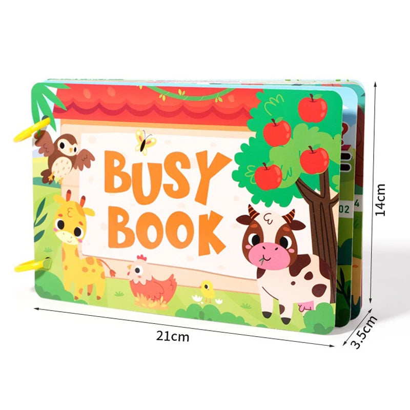 Interactive Silent Book Enhancing Recognition Numbers, English Letters, Fruits, Animals Weather Reusable Stickers Activity Books