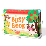 Interactive Silent Book Enhancing Recognition Numbers, English Letters, Fruits, Animals Weather Reusable Stickers Activity Books