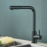 Matte Black Kitchen Faucet Pull Out Kitchen Sink Water Taps Dual Way Sprayer Mixer Tap 360 Rotation Cranes Deck Mounted