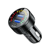 12/24V Dual USB Car Charger QC 3.0 Waterproof 18W Fast Charging Marquee Light LED Voltmeter ON OFF Switch Car-charger Adapter