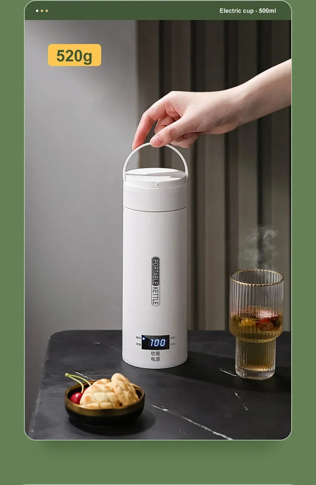 Portable Electric Kettles Tea Coffee Kettle Mini Travel Boil Water Stewable Keep Warm Appliances Thermo Anti-Scald Bottle