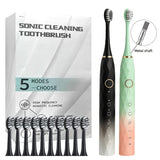Electric Toothbrush Rotary Cleaning Teeth Brush Waterproof Electronic Tooth Brush With Timer USB Rechargeable Toothbrush 10 head