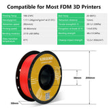 KINGROON 5KG PLA TPU PETG Filament Mix color 1.75mm 3D Printer Plastic No Bubble Spool 3D Printing Materials Wholesales