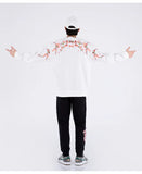 Floral Embroidery Unisex Pullovers Sweatshirt For Men Loose Fit Autumn Quality Cotton Fashion Casual Oversized Luxury Pull Homme