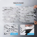 Art3d 10 Pack Peel and Stick Backsplash Tile for Kitchen Bathroom FirePlace Vanitity, Self-Adhesive Wall Tile