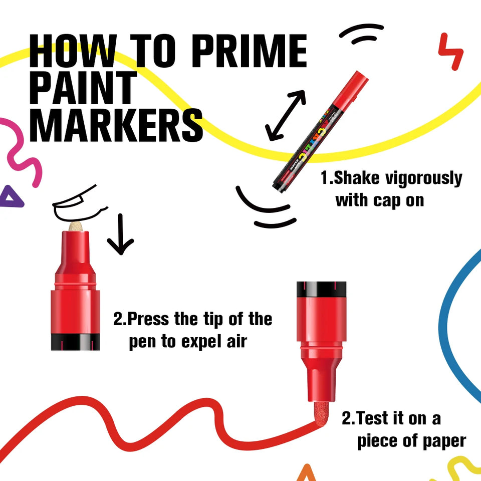 12/18/24 Vibrant Acrylic Marker Set, Medium Tip (2-3mm) Suitable for Rock Painting, Black Paper, and Skateboard Decoration