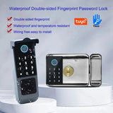 IP66 Waterproof Tuya Wifi Fingerprint Smart Door Lock Outdoor Gate TTLock Bluetooth Password Card Electronic Rim Lock For Home