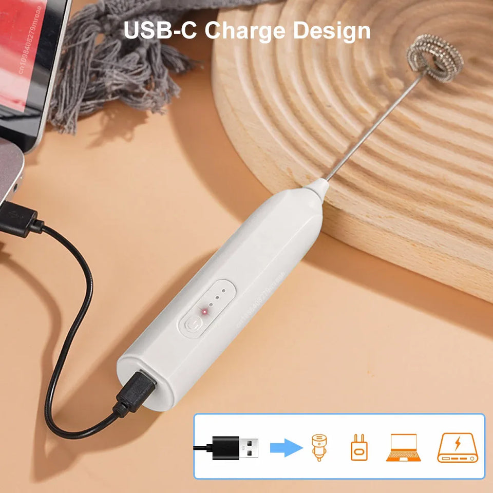 Electric Milk Frother Wireless Coffee Whisk Mixer Electric Blender Egg Beater Mini Frother Handle Stirrer Cappuccino Maker