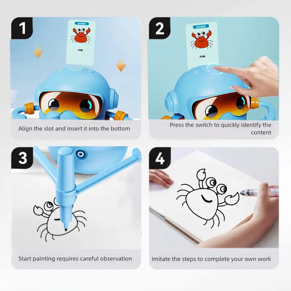 Voicebots Drawing Robot For Kids Voice Interactive Educational Drawing Machine Magic Painting Robot Gift For Boys Girls