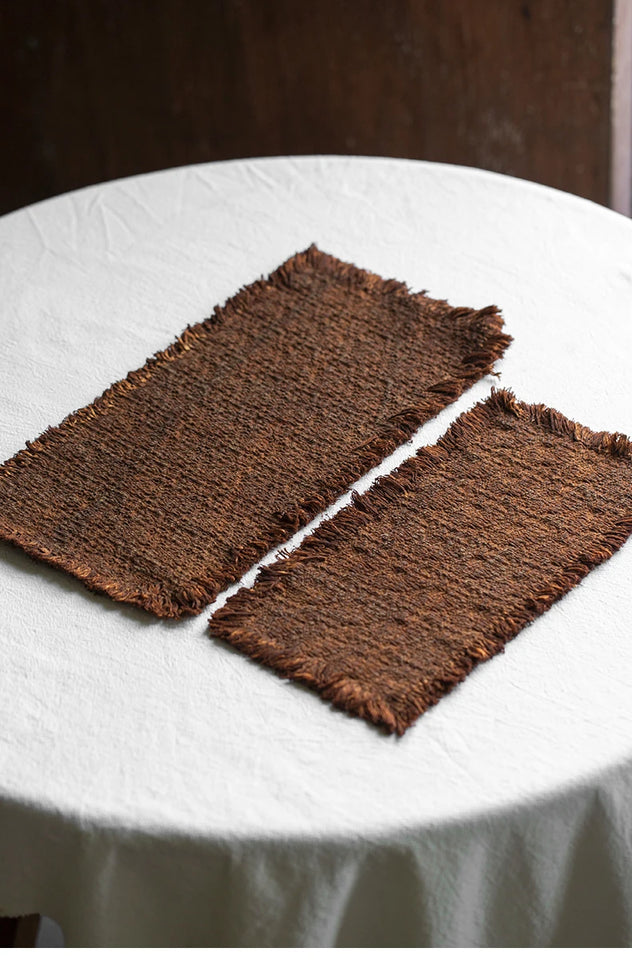 Tea mat, pure handmade plant table runner, pure cotton, thick coarse dry soaking, retro wabi-sabi tea ceremony accessories