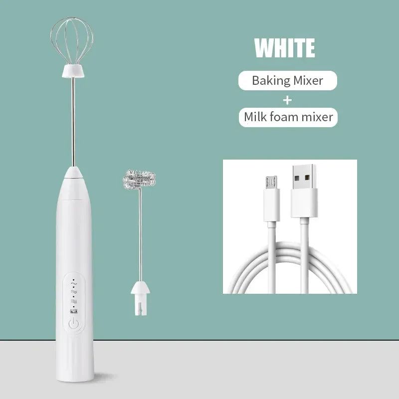 Electric Milk Froth Stirrer Wireless Coffee Whisk Handheld Egg Beater Cappuccino Foam Stirrer USB Portable Kitchen Tools Frother