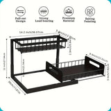 Organizer for Under The Sink on The Second Floor Featuring Sliding Drawers,Versatile Storage Rack for Bathrooms, Kitchens