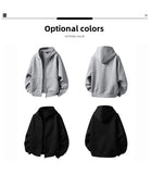 American Retro Hoodie Sweatshirt Autumn Winter Men's Loose Casual Open Cardigan Jacket Comfortable Long Sleeve Zipper Pure Wear