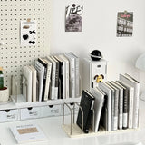 Desktop Bookshelf Book Magazine Storage Rack Desk Organizer Detachable Vertical Divided Books Holder School Office Supplies