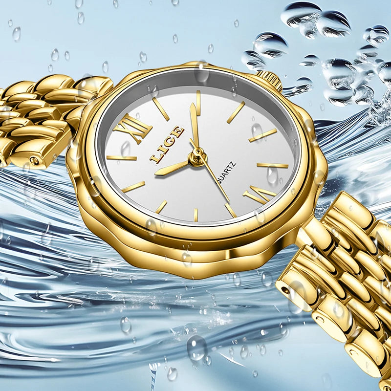 LIGE Elegant Creative Steel Quartz Women Watch Fashion Waterproof Watches For Women Original Brand Luxury Women's Bracelet Watch