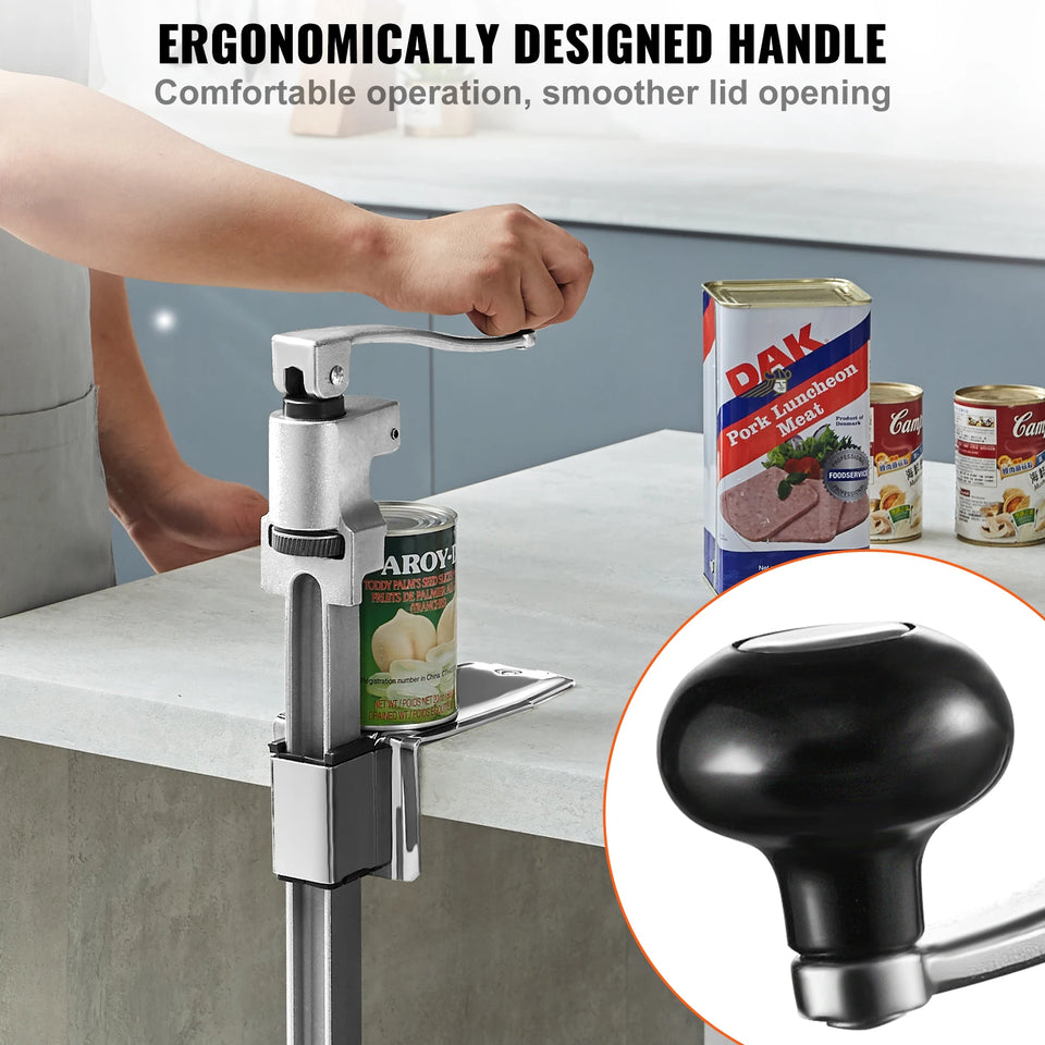 SucceBuy Manual Can Opener Commercial Table Opener with Base Heavy Duty Can Opener Adjustable Height Opener For Cans