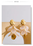 Yhpup Resin Acrylic Flower Petal Drop Earrings 2026 Stainless Steel New Arrivals Popular Spring Summer Charming Handmade Jewelry
