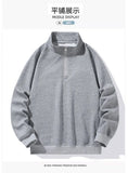Big Size Clothing Store Sweatshirt Men Half Turtleneck Zip-up Long Sleeve Pullover Male Loose Fit Spring Autumn Large Plus 10XL