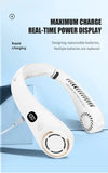 Mini Fan Silent Neck Hanging Fan Usb Portable Bladeless Rechargeable Led Digital Display Electric Air Cooler Summer Sports Fan