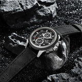 Original NAVIFORCE Business Luxury Leather Strap Men Watches Sports Chronograph Watch for Man 3ATM Waterproof Quartz Wristwatch