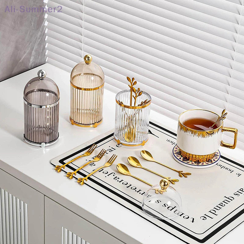 {Summer2}Food Storage Canister Modern Coffee Spoon Dessert Fork Holder For Dining Room Kitchen Tabletop Countertop Organization