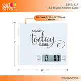 Eat Smart 11lb Food Kitchen Glass Scale with Inspirational Message