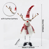 Christmas Large Standing Elk Plush Doll With LED  Lights Navidad Figurine Reindeer Ornaments For Xmas Kid Gift Home Decorations