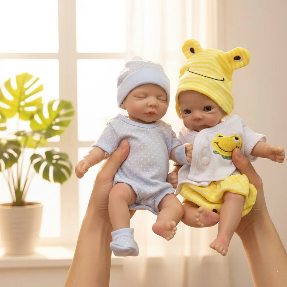 AnjoDoll 10Inch Silicone Girls Whole Body Soft Solid Silicone Reborn Doll Handmade Painted Washable Play Dolls Toys For Gifts
