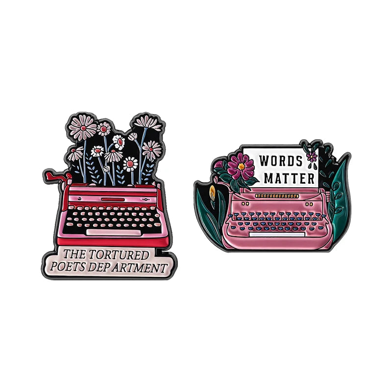 2-6pcs/set Hobby Collection Enamel Pins Reading Book Iced Coffee Knit Brooch Hiking Badges Music Korean Girls Band Jewelry