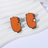 Cute Cartoon Funny Capybara Animal Enamel Pins Creative Animal Coffee Book Capybara Brooches Lapel Badge Jewelry Gift for Friend