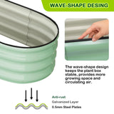 2-Pack Oval Galvanized Steel Raised Garden Bed Open Base Safety Edge Metal Planter Box Raised Beds for Vegetables Flowers Herbs