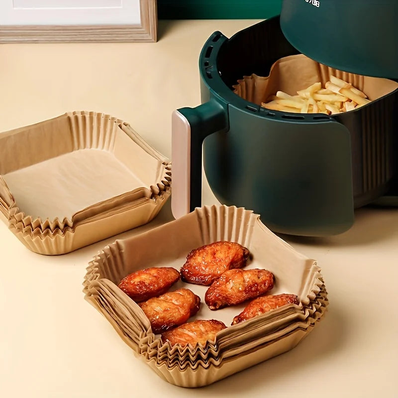 30/50/100Pcs Air Fryer Disposable Paper Non-Stick Airfryer Baking Papers Round Air-Fryer Paper Liners Paper Kitchen Accessories