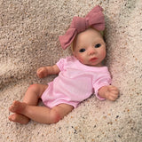 AnjoDoll 10Inch Silicone Girls Whole Body Soft Solid Silicone Reborn Doll Handmade Painted Washable Play Dolls Toys For Gifts