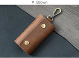 100 % Genuine leather   Multi-function Key Bag High Quality Crazy Horse leather Key Pouch Unisex Leather Business Gift