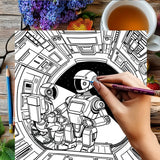 Robots Coloring Book for Adult | 28 Pages Colouring Book, Drawing Supplies for Christmas, Thanksgiving