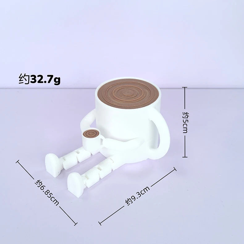 3D printing coffee bean creative ornament, movable and interesting desktop ornament, desk coffee companion decoration