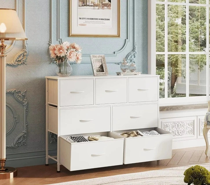 Living Room Closet Hallway White Bedroom Furniture Wide Steel Storage Organization Dresser Chest Drawers