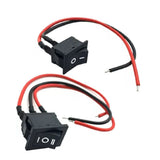Mini Rocker ON Off 2/3Pin Toggle Square Round Electrical Switch with Pre-Wired 20cm 6A/250V10A/125V