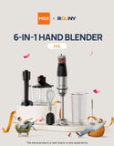 Electric Hand Held Stick Blender 6-in-1 Multi-Purpose Immersion Hand Blender,Stainless Steel Blades,Home & Kitchen,MAX 1500W