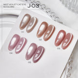 Vendeeni 5 Colors/Set Crystal Cat Eye Gel Nail Polish Semi Permanent Sparkling Magnetic UV LED Soak Off Gel Varnish With Display