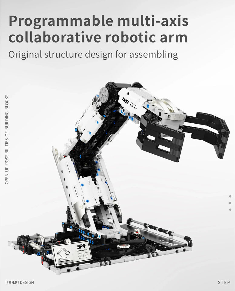 1029PCS Robotic Arm Building Blocks Set Remote Mechanical Arm Model Bricks Desktop Decoration Diy Toys For Boys Holiday Gifts