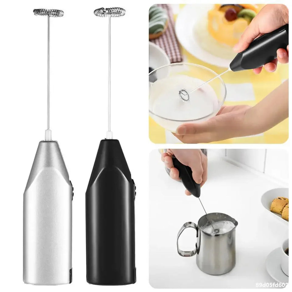 1-Pack Handheld Electric Milk Frother 4 Colors | Drink Mixer & Egg Beater for Coffee, Latte Cappuccino Portable Kitchen Gadget