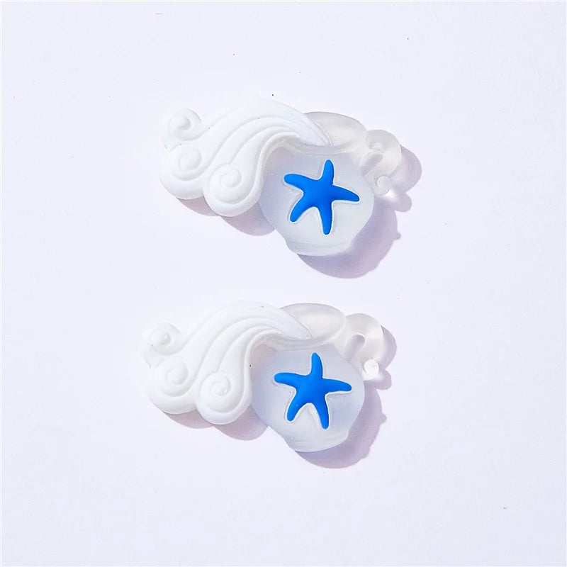 10Pcs Colorful Ocean Animals Resin Crab Fish Float Bottle Beach Slipper Surfboard Flatback Scrapbook Craft DIY Figurine Decor