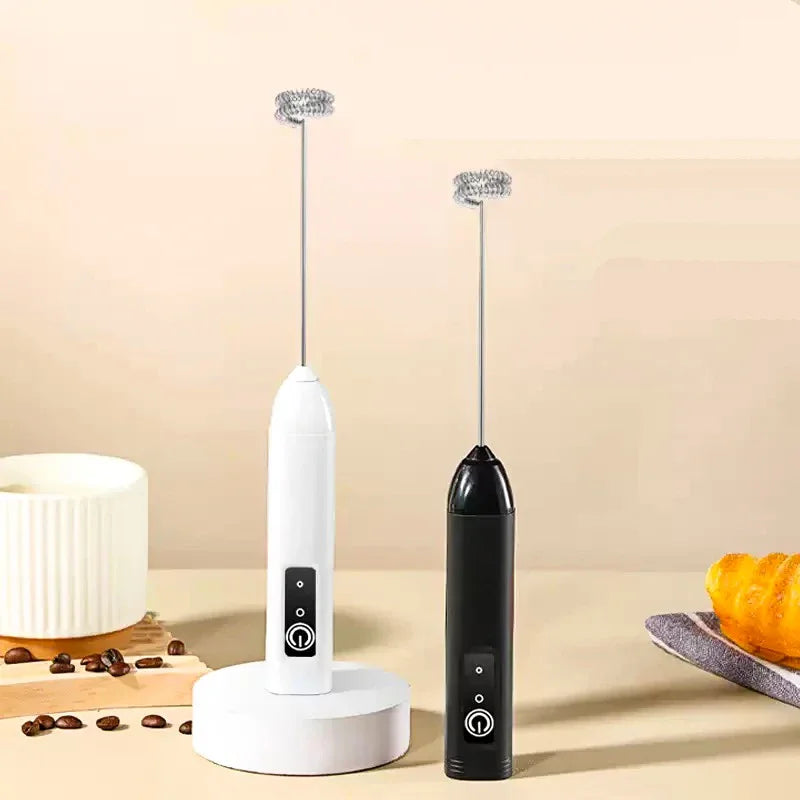 hot Electric Milk Frother Portable Egg Beater Hand Held Coffee Whisk Foam Mixer Rechargeable Kitchen Household Milk Foamer