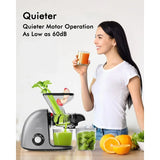 Cold Press Juicer with Dual Feed Chute – Juicer for Fruit & Vegetables, BPA-Free, Quiet Motor, Easy Cleaning, Anti-Clog System,