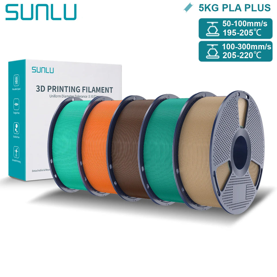 SUNLU Pla Plus 3D Filament 1.75mm Good Toughness Multicolor Neatly Wound PLA+ Filaments for FDM 3D Printing Materials 5KG