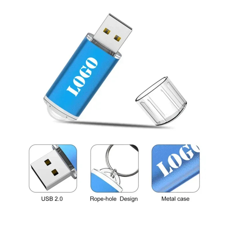 Wholesale High Speed Custom Metal Mini Pendrive 128MB 256MB 1GB 2GB 4GB 8GB 16GB USB Stick 2.0 flash drive 32GB For Photographer